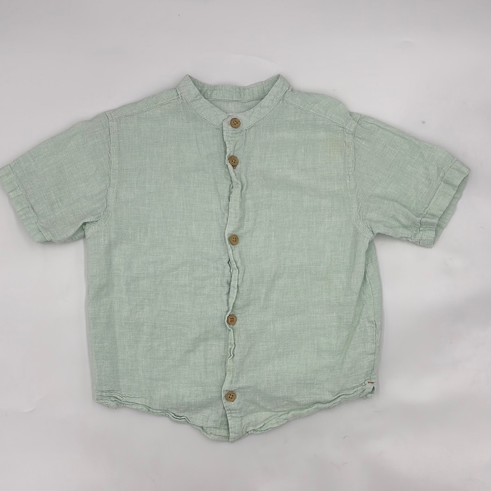 Zara Cotton/Linen Blend Button-Down Shirt